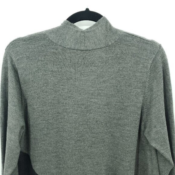 Eileen Fisher 100% Merino Wool V-neck Asymmetrical Sweater S Gray/Black - Picture 10 of 16